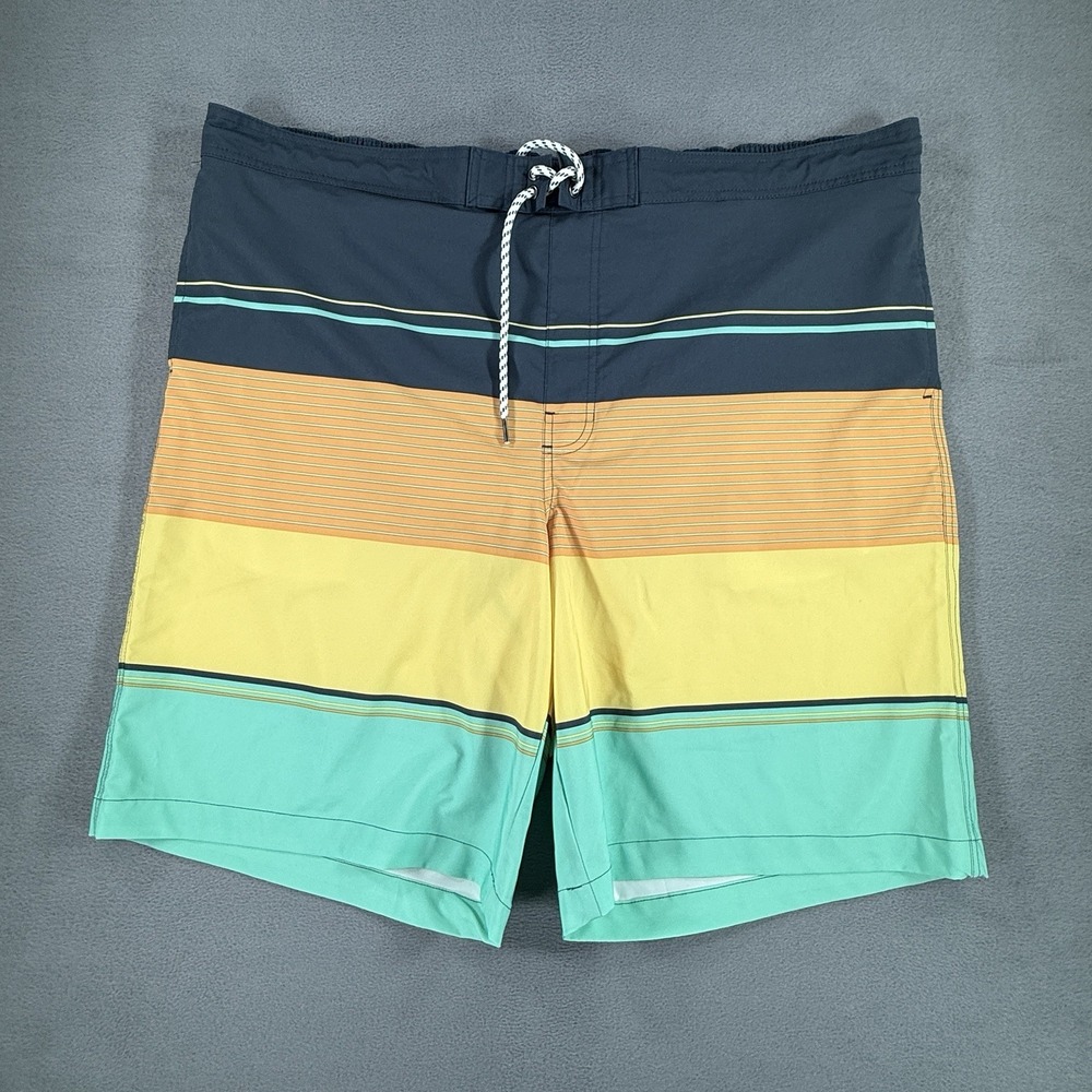 Sonoma Swim Trunks Mens 3XLT Board Shorts Stretch Color Block‎ Lined